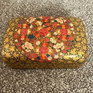 Jewelry Box from Kashmir Art Paper hand painted and handmade Flower art